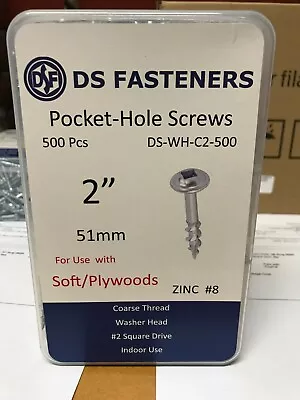 DS Fasteners Pocket Hole Screws #8 Coarse 2  Washer Head 500pk Kreg Compatible • $42