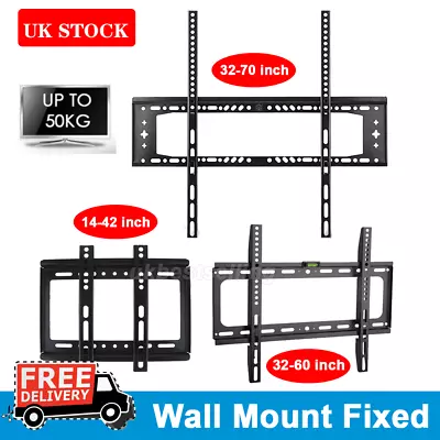 TV Wall Mount VESA Fixed Bracket For 24 32 35 40 42 43 50 55 58 60 65 70 Inch UK • £7.49