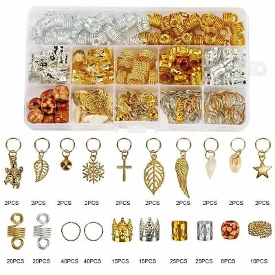 283Pcs Hair Jewelry Braid Rings Cuff Pendants Dreadlocks Beads Accessories Decor • $12.69