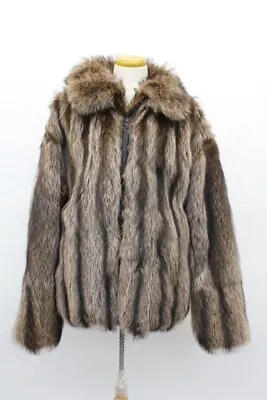 Refurbished New Raccoon Racoon Fur Bomber Jacket Coat Men Man Size 46-48 • $750