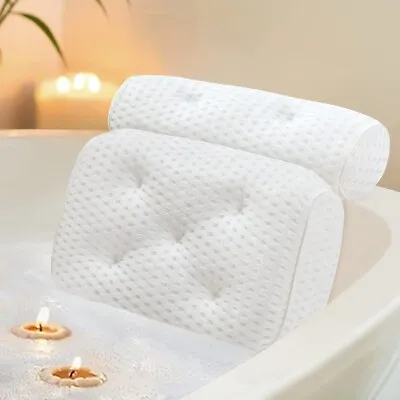 Luxury Spa BathTub Pillow 4D Mesh Neck Relax Home Massage Cushion Soft With Hook • $39.66