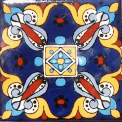 C#089)) Mexican Tile Sample Wall Floor Talavera Mexico Ceramic Handmade Pottery • $1.75