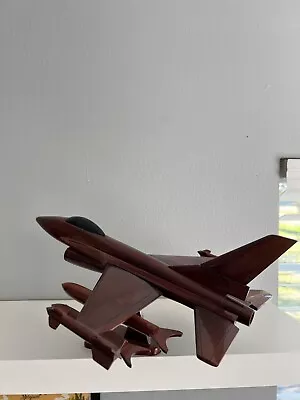 F16 Falcon Wooden Model Airplane Mahogany • $55