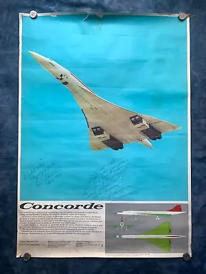 Vintage 1972 Concorde Aviation Poster British French Plane • $50
