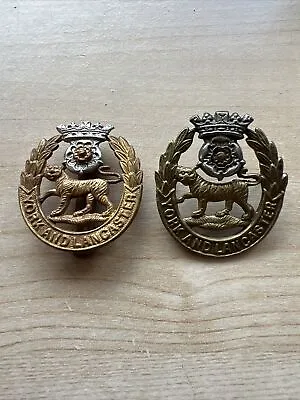 Tb388- 2x York And Lancaster Regiment 2 Lug & Slider Cap Badges • £10.99