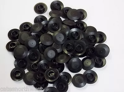 3/8  0.375 Inch Flush Mount Black Plastic Body And Sheet Metal Hole Plugs Qty 25 • $7.75