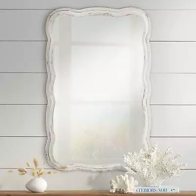 Nellie Rectangular Vanity Wall Mirror Country Cottage White Frame 23 1/2  Wide • $139.98