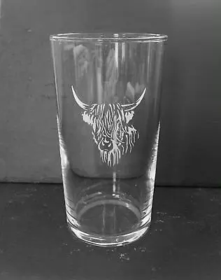 £11 • Buy Highland Cow Engraved Pint Glass Gift 
