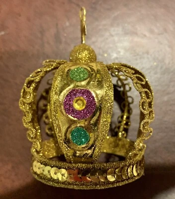 $14.99 • Buy Pier 1 Glitter Mardi Gras Crown Ornament
