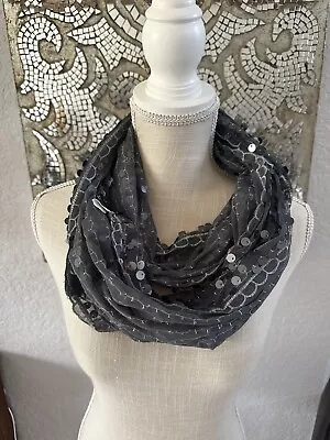 Apt. 9 Infinity Scarf B Grey Metallic Silver  Loop Sparkle Chunky • $10