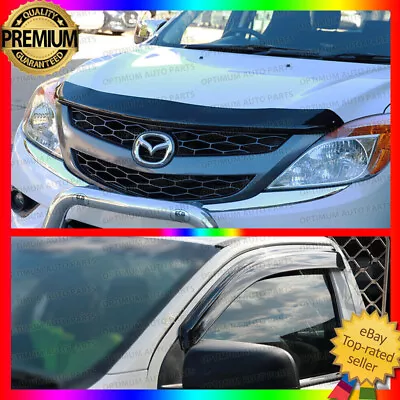 Bonnet Protector Weather Shield Visors For Mazda BT50 BT-50 Single Cab 2012-2020 • $116.10