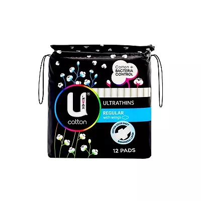 2x U By Kotex Pk12 Pads Ultra Thin Regular With Wings • $13.90