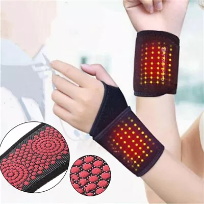 Self Heating Wrist Band Magnetic Therapy Support Brace Wrap Heated Hand Warm UK • £4.75