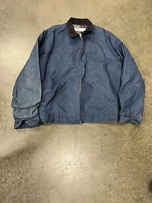 1970s Montgomery Ward Blanket Lined Work Jacket - Navy Size Large • $125