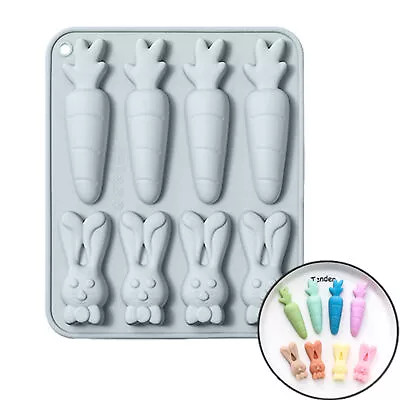 Silicone Easter Bunny Fondant Baking Mold Tool Cute Carrot Cake DIY Rabbit Mould • $8.36