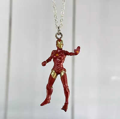 Marvel Iron Woman Pepper Potts Figurine Necklace Charm Jewelry 18” Silver Plated • $14.99