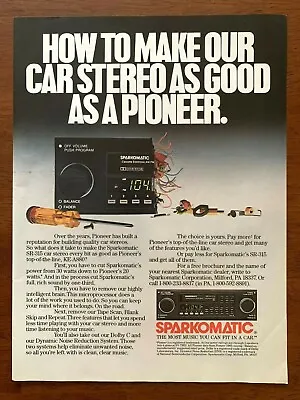 1987 Sparkomatic Car Audio Stereo Vintage Print Ad/Poster Man Cave Bar Décor  • $12.99