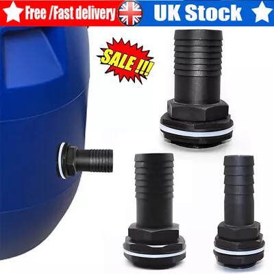 25/38/50mm Water Butt Tank Overflow Connector 1in W/ Washer & Nut Fits 1in Pipe~ • £12.88