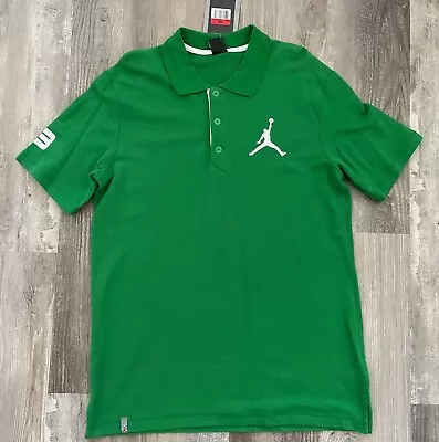 Men’s L  Air JORDAN 23 JUMPMAN 404399 301 GREEN WHITE POLO  SHIRT Elephant New • $44