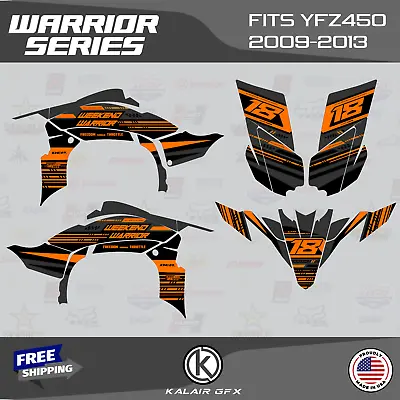 Graphics Kit For YAMAHA YFZ 450R 2009-2013 16 MIL Warrior - Orange Shift • $137.99