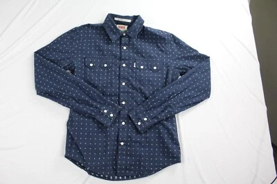 $11.89 • Buy Levi's Men Blue Men Button Down Pearl Snap Polka Dot Long Sleeve Size Small