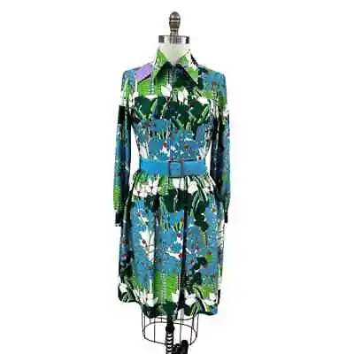 70s Mob Wife VTG Oscar De La Renta Boutique Dress Sz 16 Colorful Floral NWT • $249