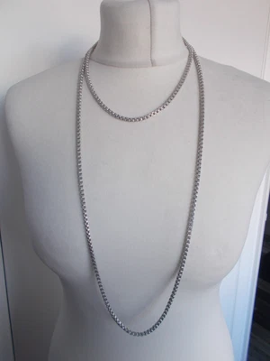 £7.85 • Buy  Costume Jewellery  Silver Tones Box Chain Statement Necklace