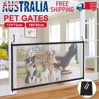 $11.69 • Buy Retractable Dog Pet Mesh Stairs Gate Pets Barrier For Dog Cat Baby Safety Fence