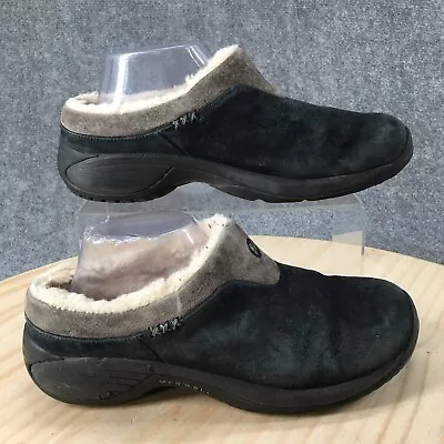 Merrell Shoes Womens 8.5 Encore Q2 Ice Mule Clogs Black Leather Fur Casual • $28.99