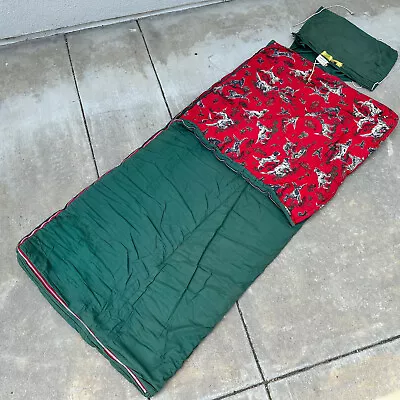 Vintage Sleeping Bag 1940s 1950s Canvas Specialty CS USA Duck Hunting Dog Lining • $99.95