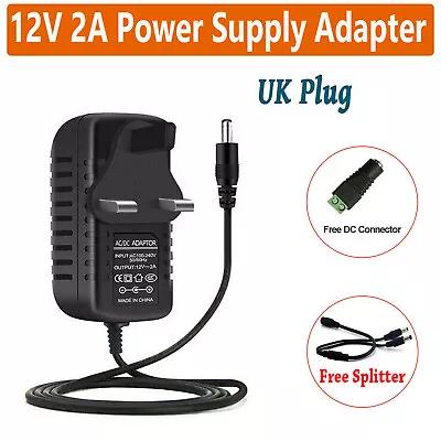 £3.10 • Buy PSU 2A 12V DC Power Supply Adapter Charger For CCTV Camera LED Strip UK Plug