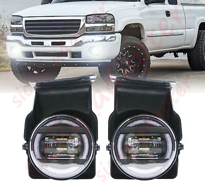 LED Fog Lights Bumper Lamps For 2003-2006 GMC Sierra 1500 2500 HD 3500 With DRL • $68.99