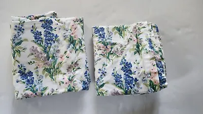 Vintage 90s Laura Ashley 2 Curtain Panels Abbeville Stocks  • $65