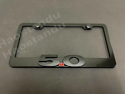 $23.85 • Buy 1x (Black)  5.0  3D Emblem Badge BLACK Stainless License Plate Frame +Screw Caps