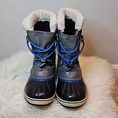 Sorel Kids Yoot Pac Snow Boots Black And Blue Size 6 • $42.63