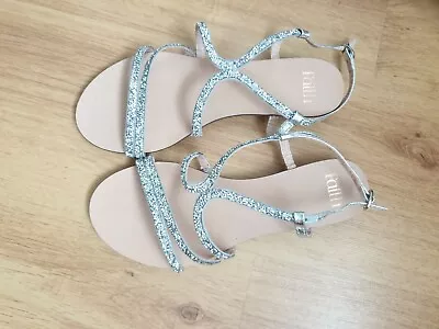 Silver Sandals Size 4 Brand New • £20