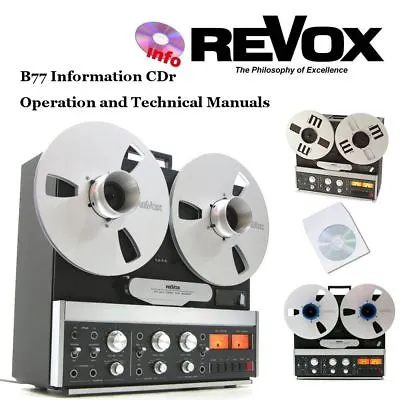 Revox B77 Tape Recorder Reel To Reel Operation Instruction Service Manual Cdr • $20.20