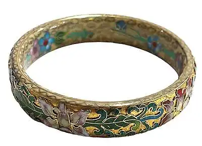 Vintage Chinese Floral Enameled Cloisonné Bracelets Bangle • $29.99