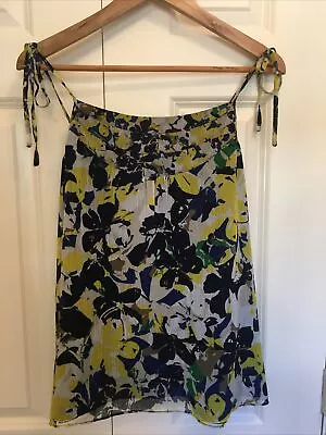 Thakoon Target XL Multi Abstract Floral Tie Shoulders Tank Top Flowy EUC Cute • $9.99