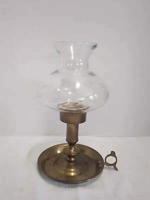 Vintage Brass Hurricane Lamp Candle Holder - Made In India • $19.95