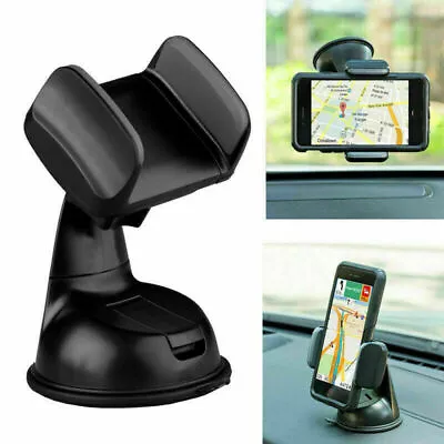 Big Windscreen Mount Suction Phone Car Holder Cradle+In Car Mobile Phone Charger • £12.95