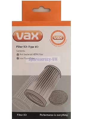 Vax White Pet U88-W1-B & U88-W1-P Vacuum Cleaner Type 61 H12 Hepa Filter Kit • £9.69