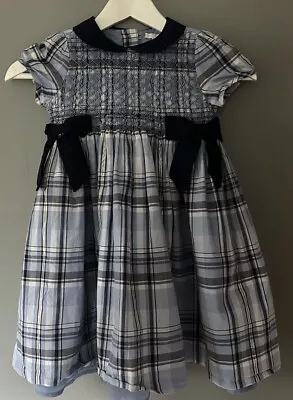 Janie And Jack OPULENT OPERA 5 Blue Plaid Smocked Tulle Holidays Dress B51* • $55