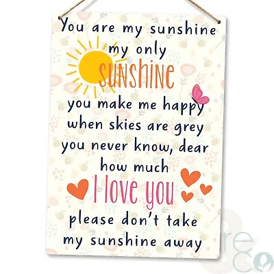 £6.85 • Buy You Are My Sunshine - Metal Wall Plaque - Love Friends Gift Family Home