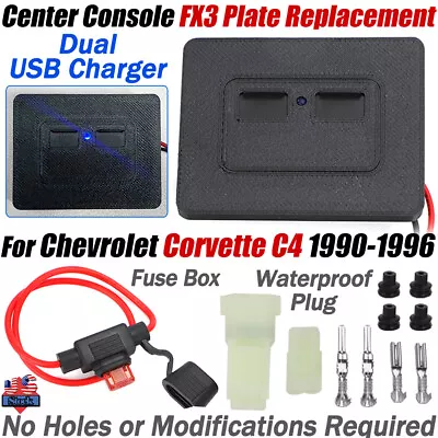 Dual USB Charging Center Console FX3 Plate Replacement For C4 Corvette 1990-1996 • $39.99