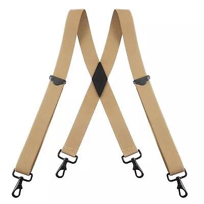 Buyless Fashion Suspenders For Men - 48  Adjustable 1 1/4  - X Back Black Hooks • $15.97