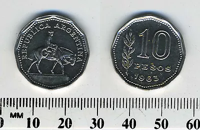 Argentina 1963 - 10 Pesos Nickel Plated Steel Coin - Gaucho • $1