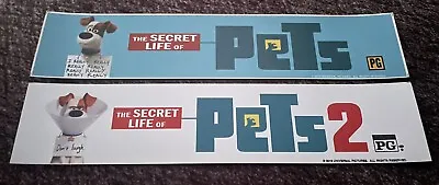 The Secret Life Of Pets Lot 2 Authentic Movie Mylar Banner Poster Small 2.5x11.5 • $30