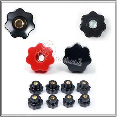 Bakelite Thumb Screw Black Grip 5-16mm Clamping Knobs Brass Insert Nut Handwheel • £1.49