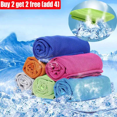 Ice Instant Cooling Sports Towel Microfibre Sweat For Gym Yoga Camping Travel • £2.61